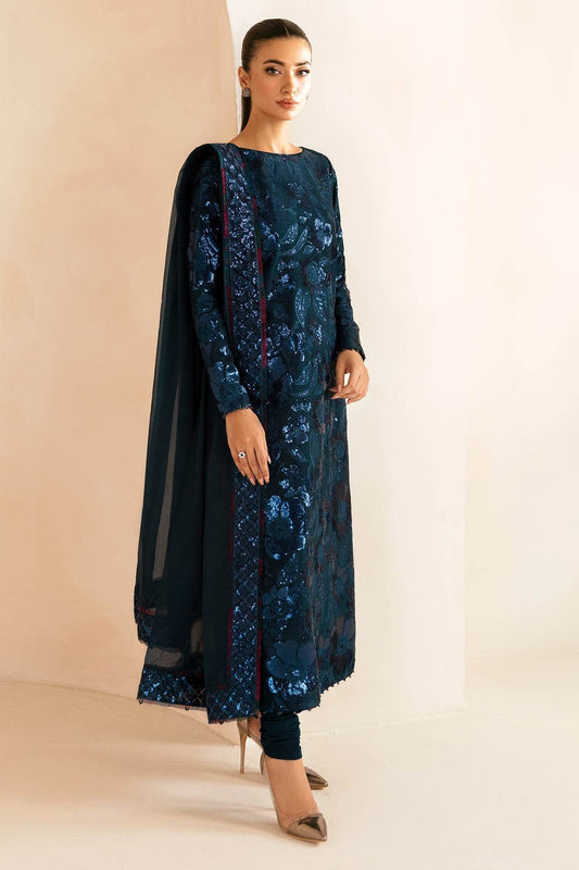 JAZMIN Premium Embroidered Raw Silk Unstitched 3pcs - Jotey