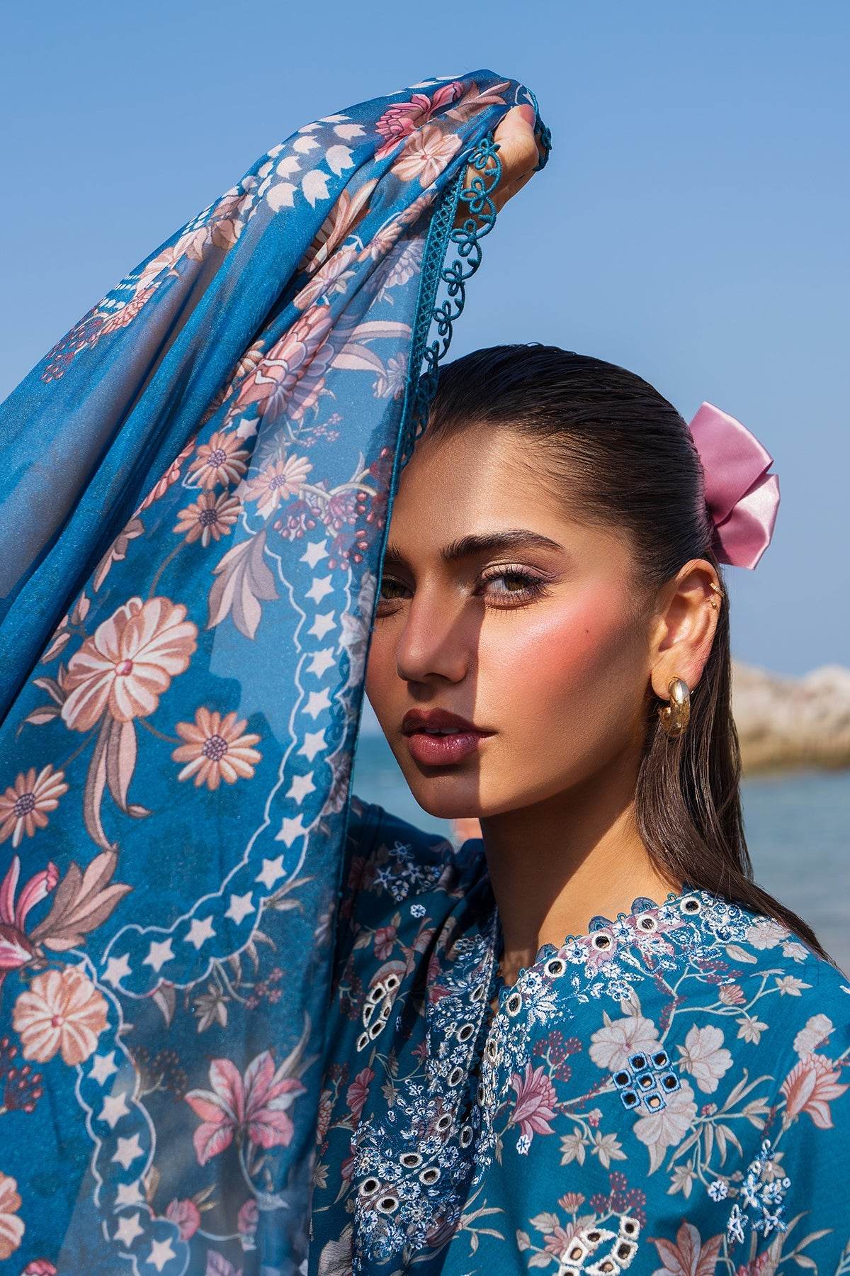 AFROZEH Endless Summer'25 Embroidered Printed Lawn 3pcs - Jotey