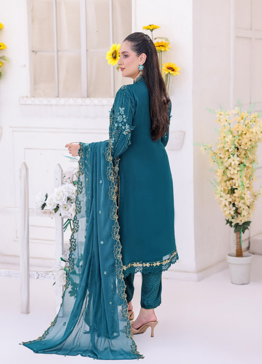 Ghungroo By Bin khalid Embroidered Chiffon Unstitched Three Piece