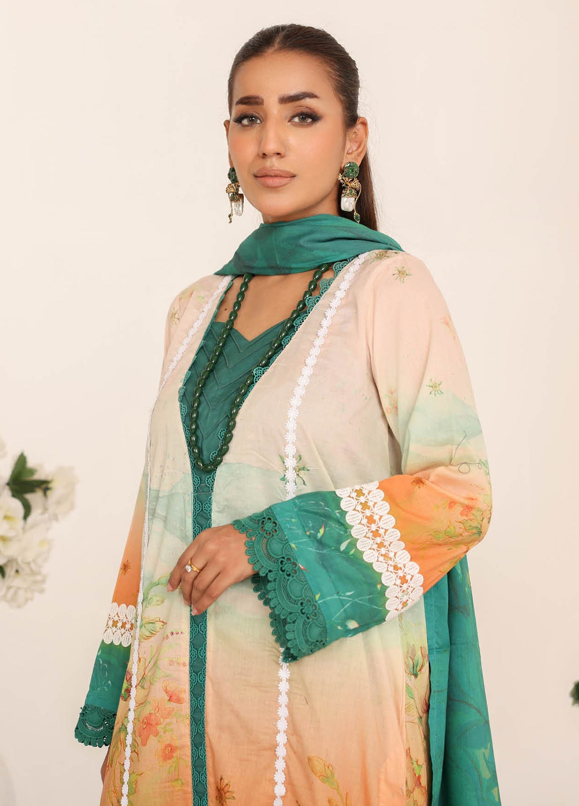 Inshal by Johra Chikankari + Printed Lawn Unstitched 3Pcs