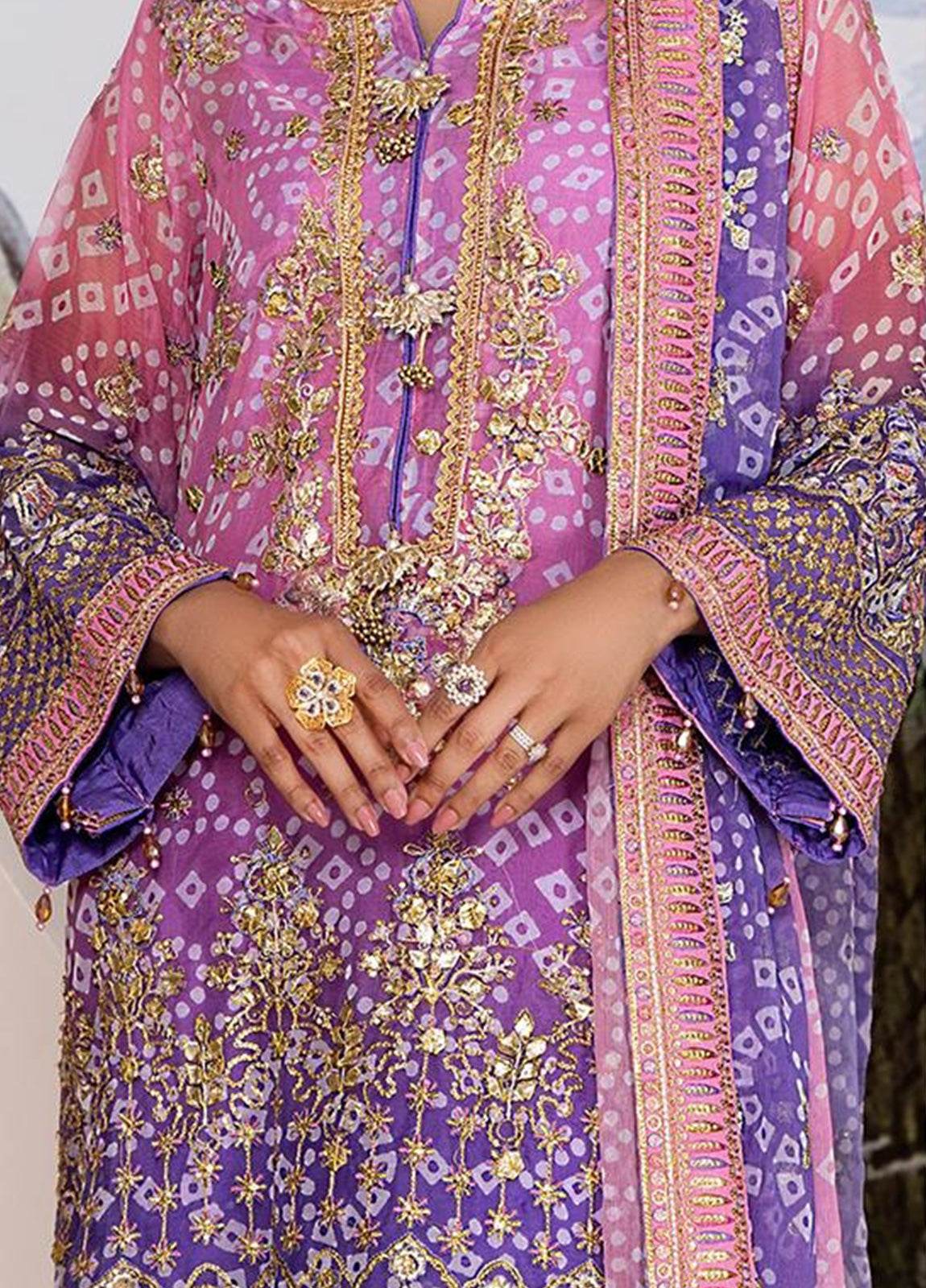 Nova By ZA Clothes Embroidered Chiffon Semi-Stitched 3pcs - Jotey