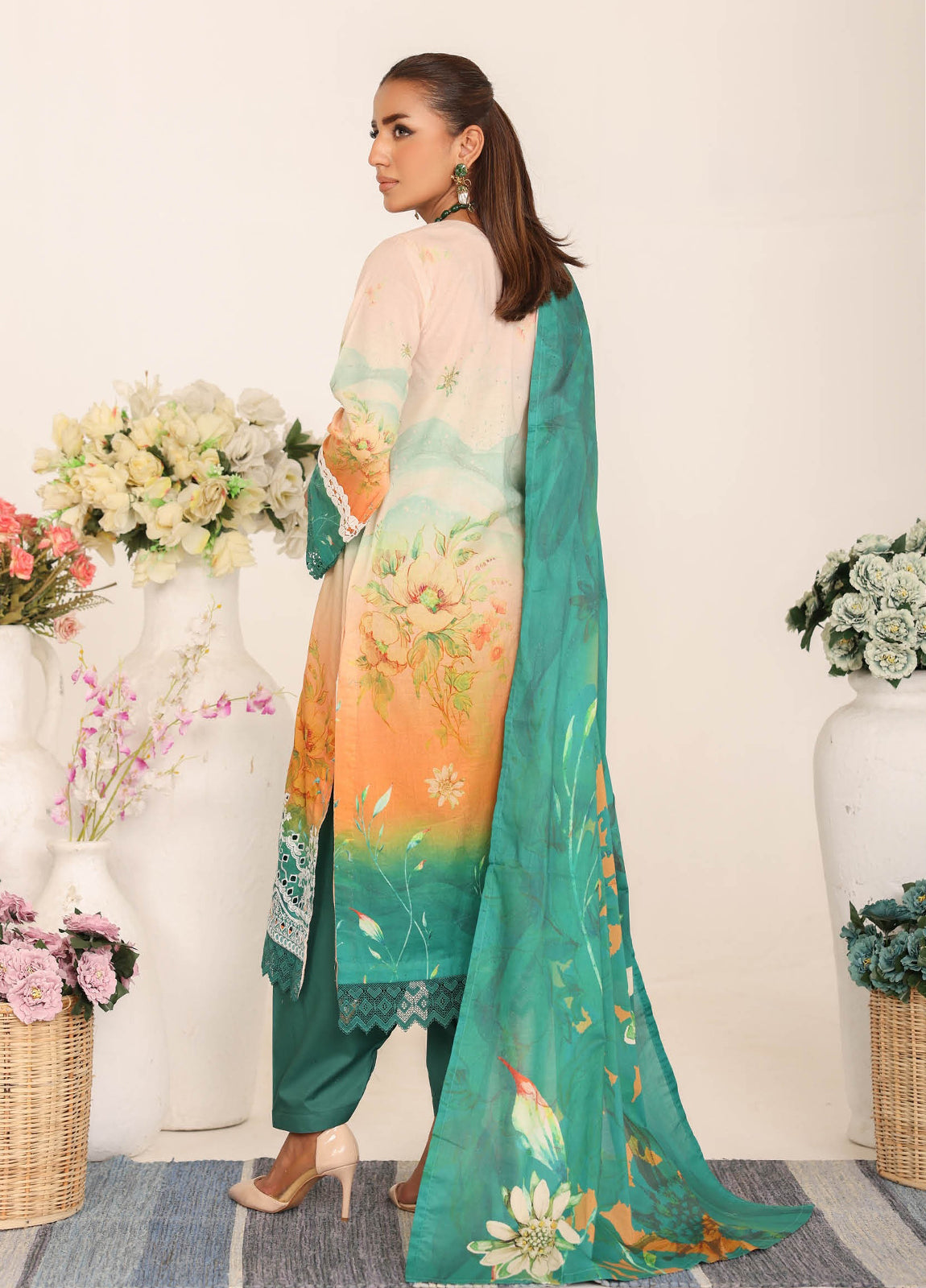 Inshal by Johra Chikankari + Printed Lawn Unstitched 3Pcs