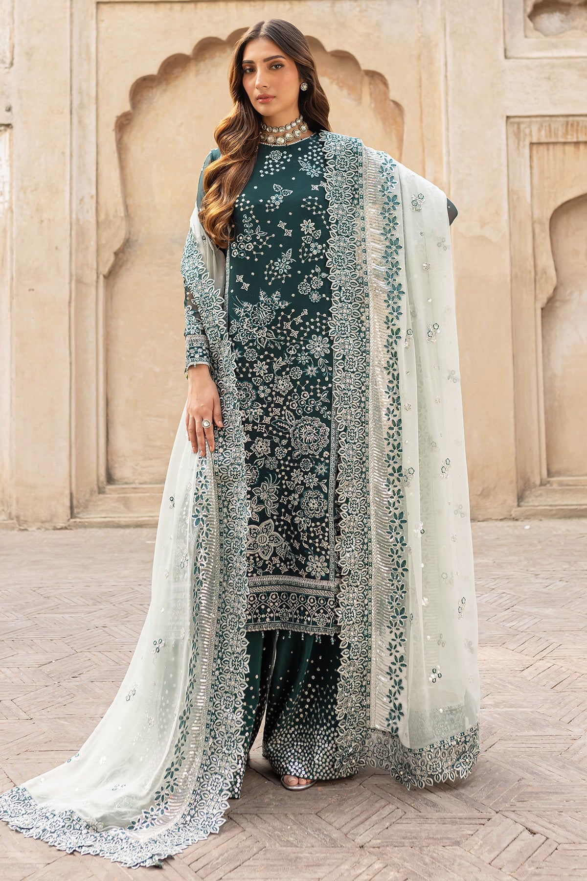 Ritzier By Farasha Embroidered Luxury Chiffon Unstitched 3pcs