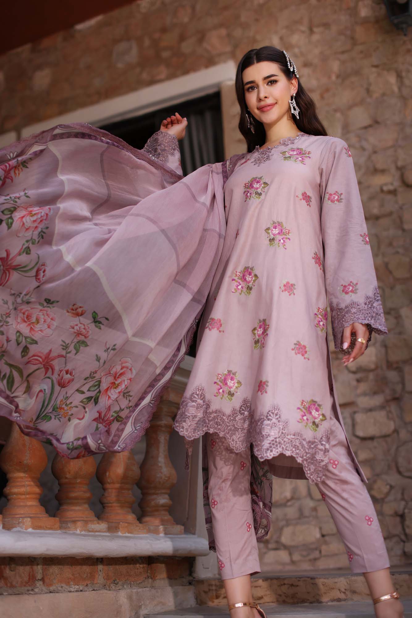 Noor By Saadia Asad Eid Luxe Printkari Embroidered Lawn Unstitched 3pcs
