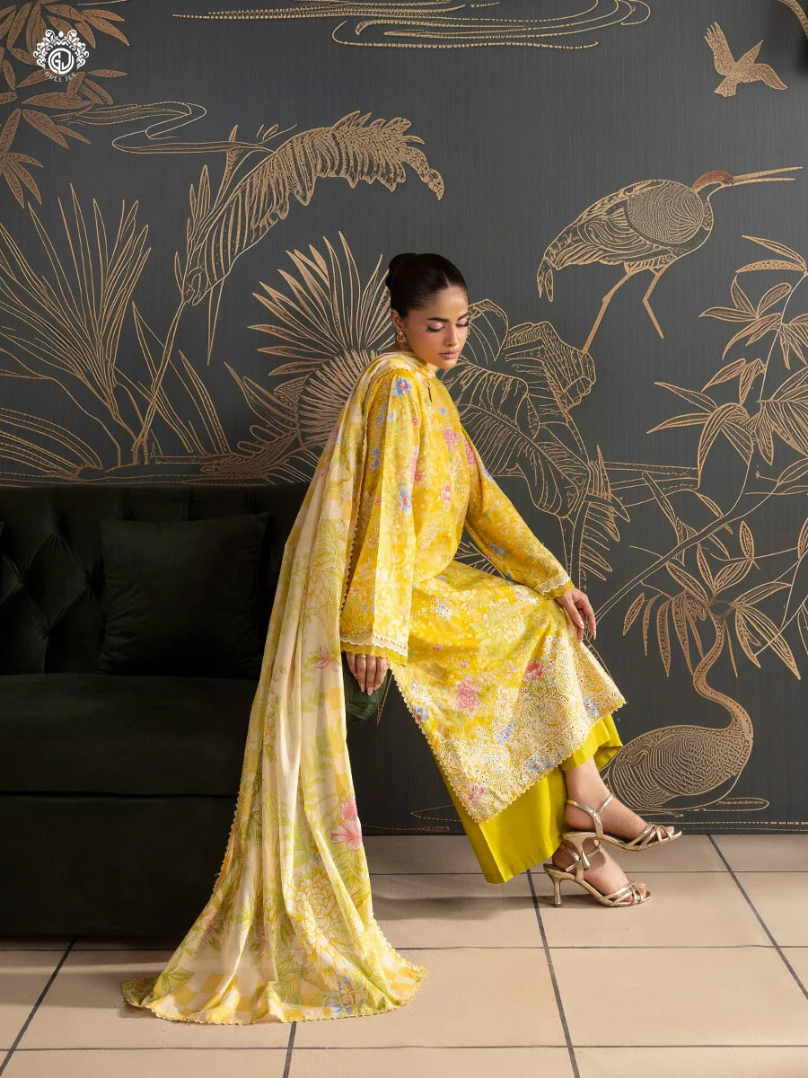 Mishaal By Gull Jee Embroidered Edit'26 Digital Printed Lawn Unstitched 3Pcs