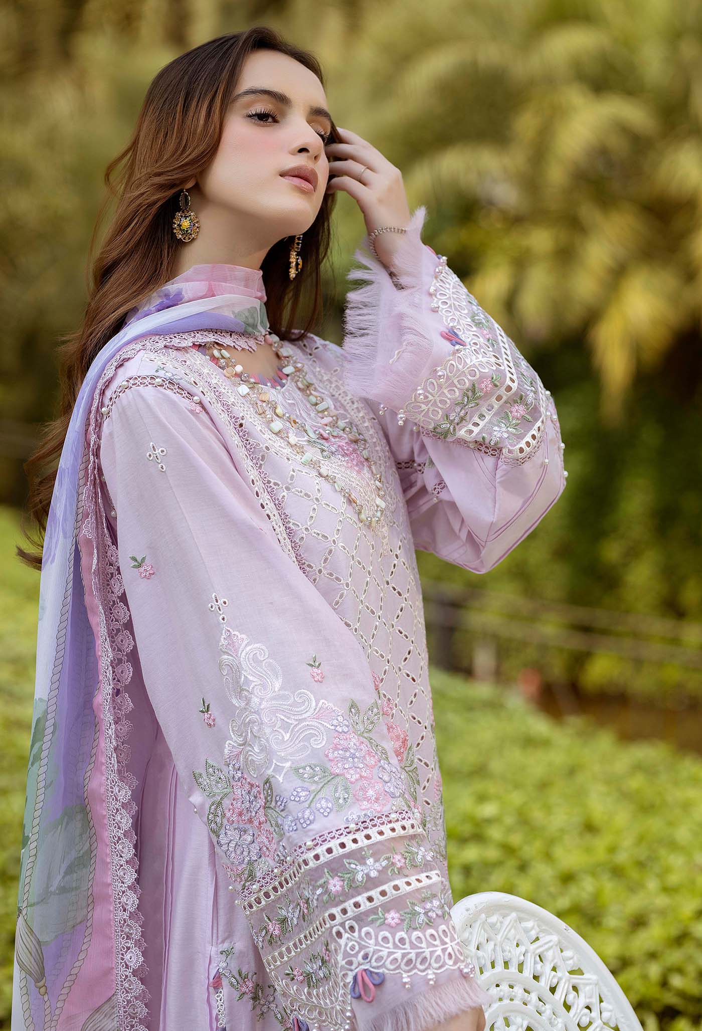 Adan's Libas Gardenia Embroiderd Unstitched Lawn 3 Piece