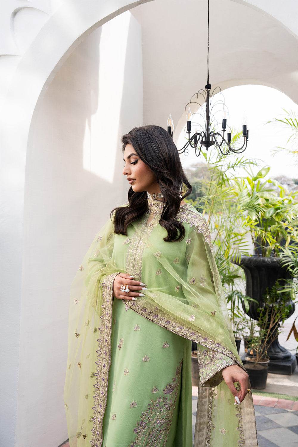 Tarz by Freesia Embroirdered Chiffon Unstitched 3 Piece - Jotey