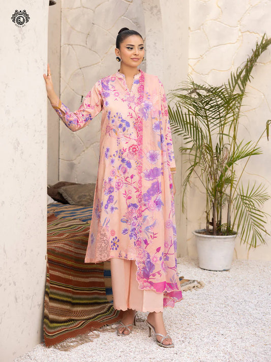 Mishaal By Gull Jee Embroidered Edit'26 Digital Printed Lawn Unstitched 3Pcs