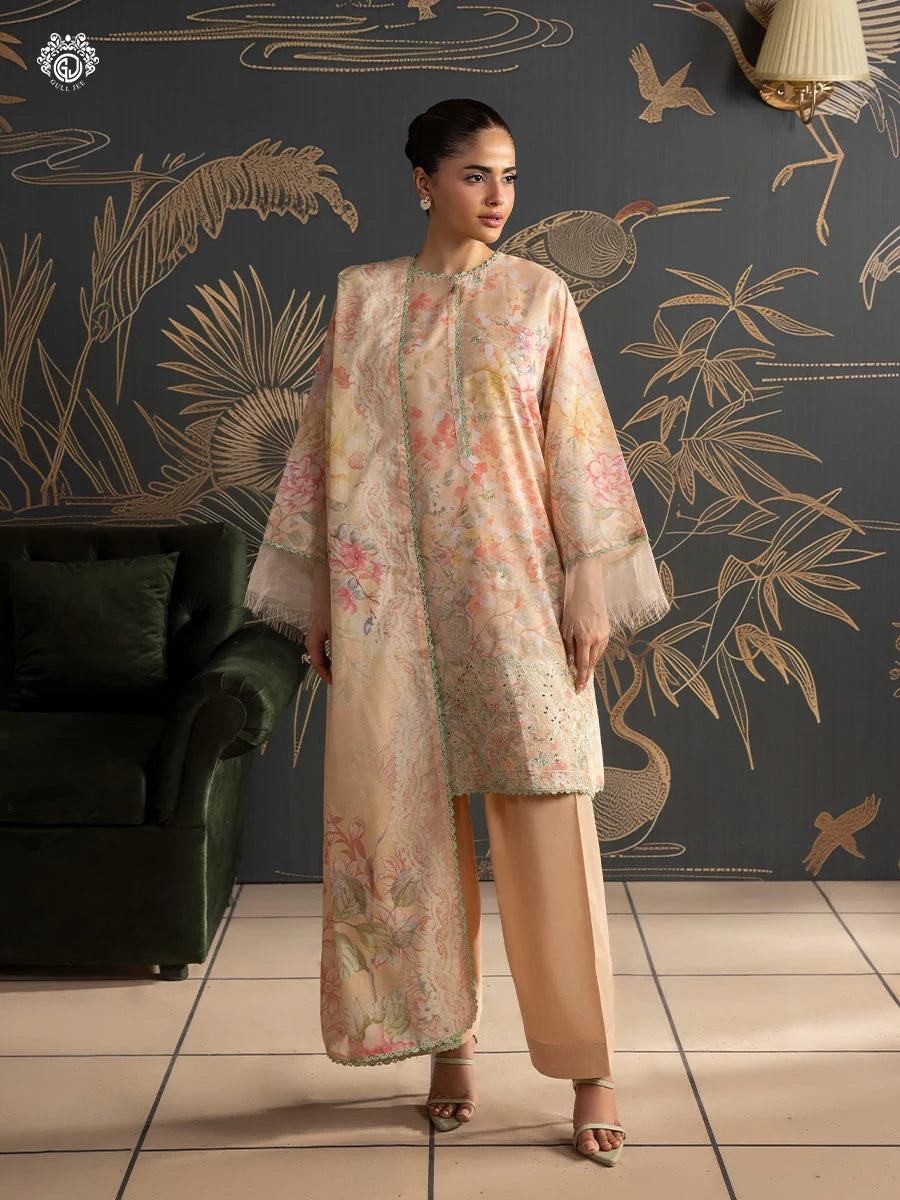 Mishaal By Gull Jee Embroidered Edit'26 Digital Printed Lawn Unstitched 3Pcs