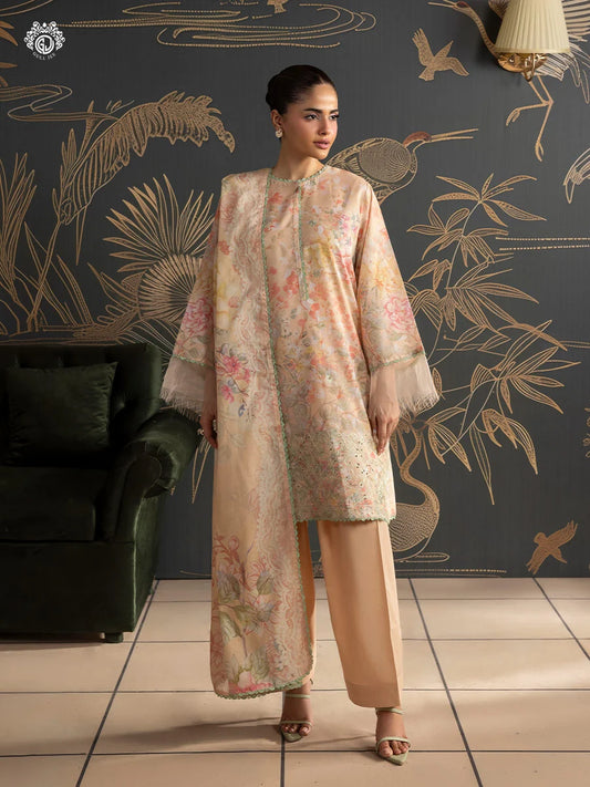 Mishaal By Gull Jee Embroidered Edit'26 Digital Printed Lawn Unstitched 3Pcs