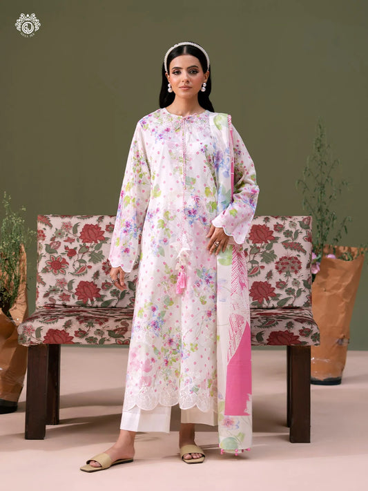 Bloom By Gull Jee Embroidered Digital Printed Lawn Unstitched 3Pcs