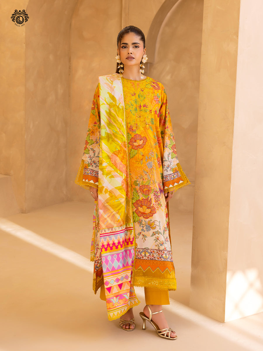 GullBano By Gull Jee Embroidered Edit'26 Digital Printed Lawn Unstitched 3Pcs