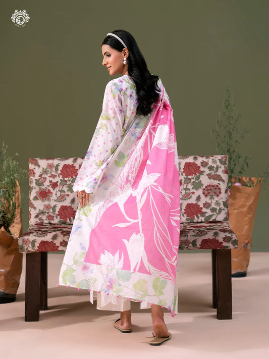 Bloom By Gull Jee Embroidered Digital Printed Lawn Unstitched 3Pcs