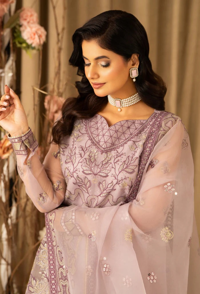 HOC By Humdum Luxury Embroidered Organza Unstitched 3pcs