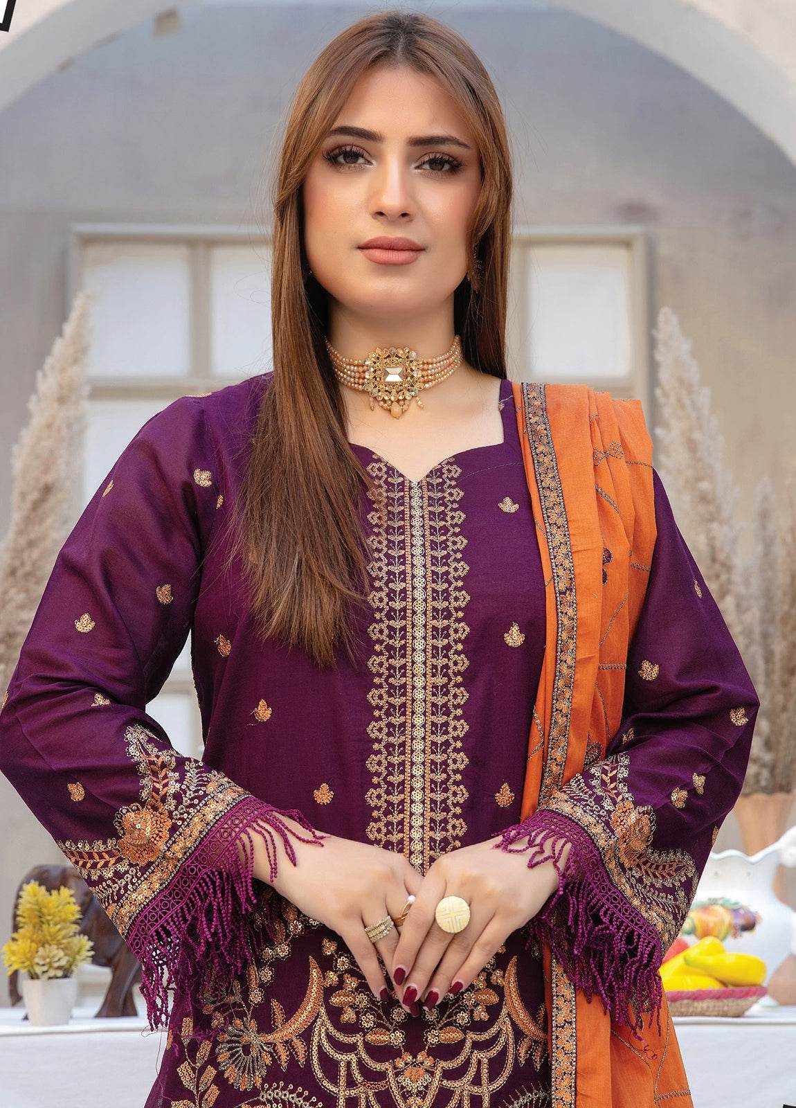 Ethnic By Anaya Hoor Embroidered Lawn Unstitched 3pcs - Jotey