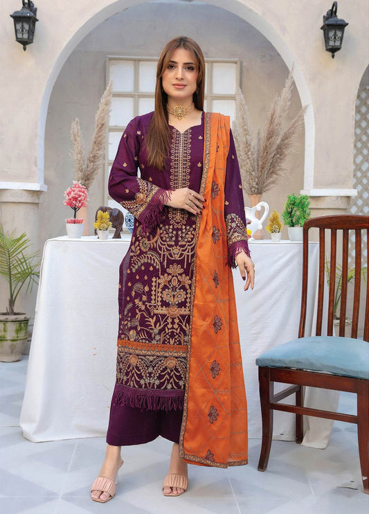 Ethnic By Anaya Hoor Embroidered Lawn Unstitched 3pcs - Jotey