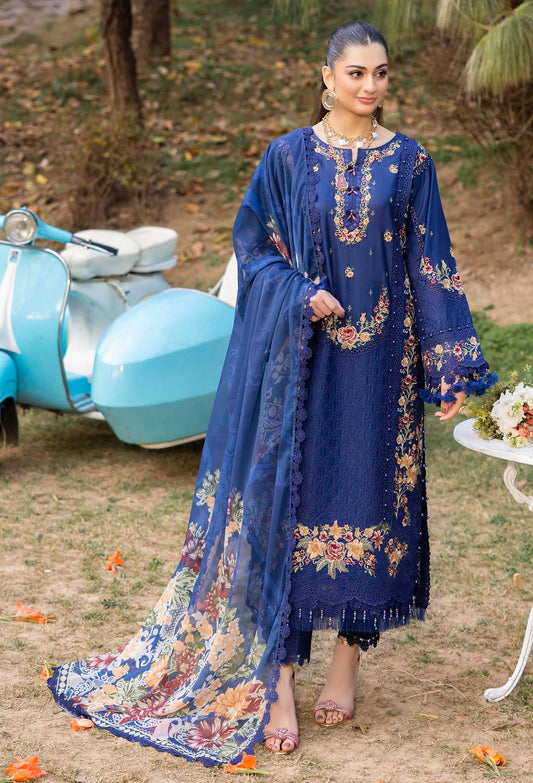 Adans Libas Gull Rukh Unstitched Lawn 3 Piece - Jotey