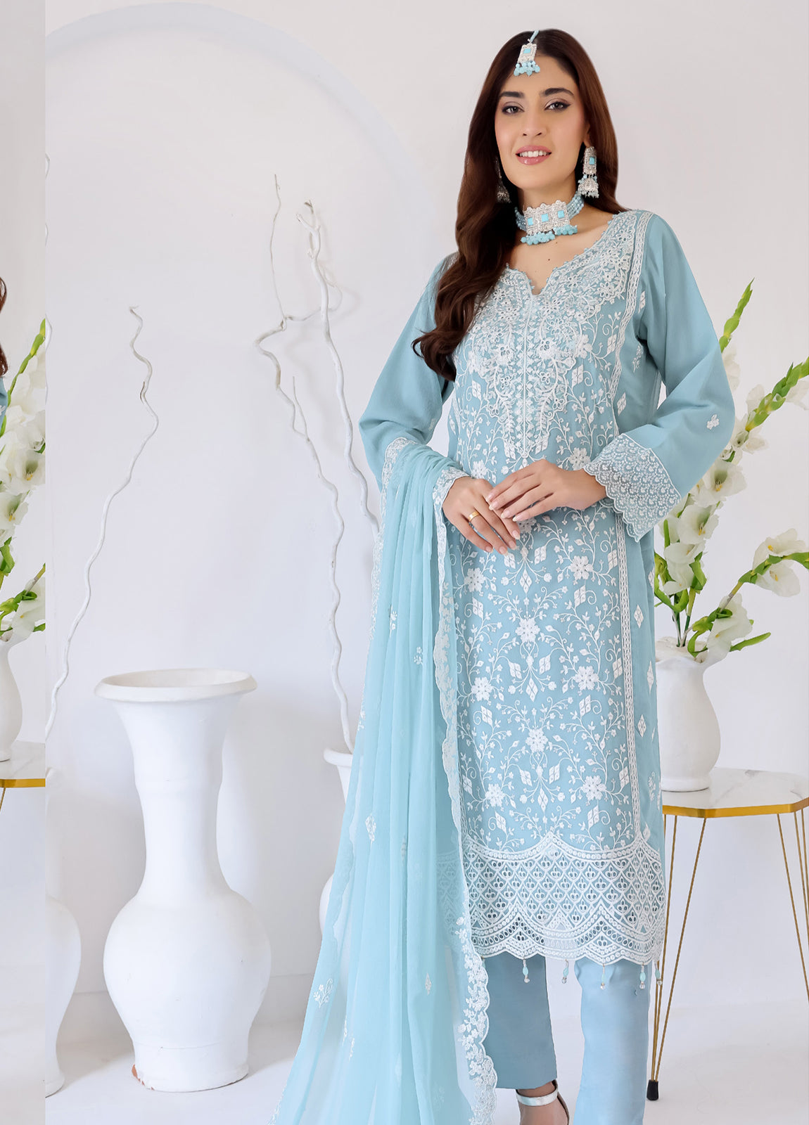Zahikah By Bin Hameed Luxury Embroidered Chiffon Untitched 3pcs