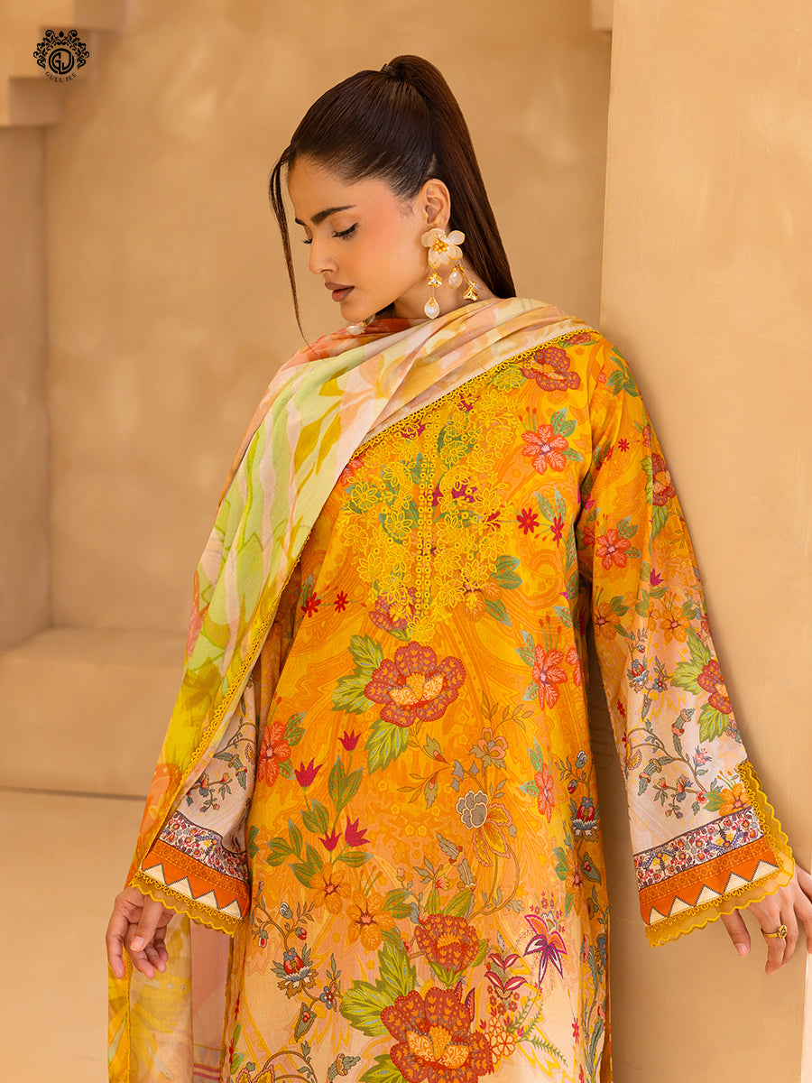 GullBano By Gull Jee Embroidered Edit'26 Digital Printed Lawn Unstitched 3Pcs