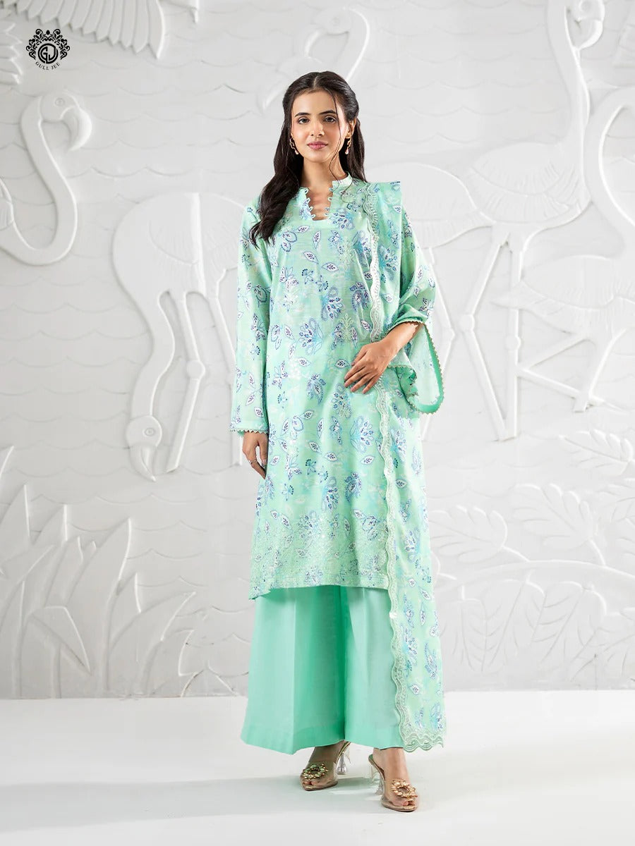 Ruhay Sukhan By Gull Jee Embroidered Digital Printed Lawn Unstitched 3 Piece