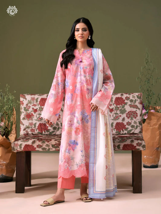 Bloom By Gull Jee Embroidered Digital Printed Lawn Unstitched 3Pcs