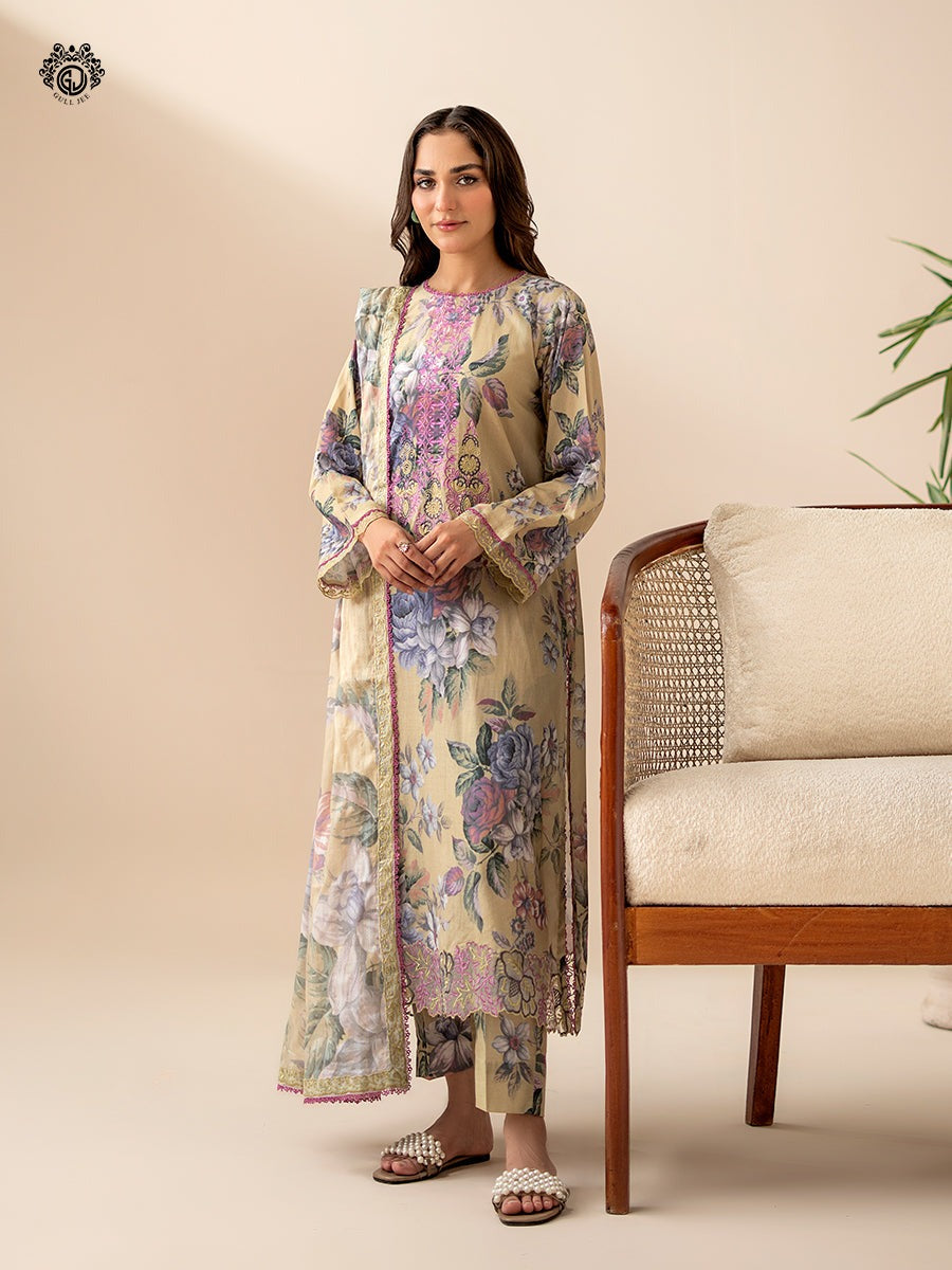 Ziva By Gull Jee Embroidered Digital Printed Lawn Unstitched 3 Piece
