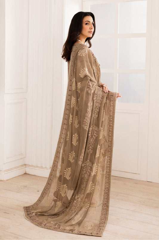 Johra Gold Swiss Voil Heavy Embroidered Lawn Unstitched 3Pcs
