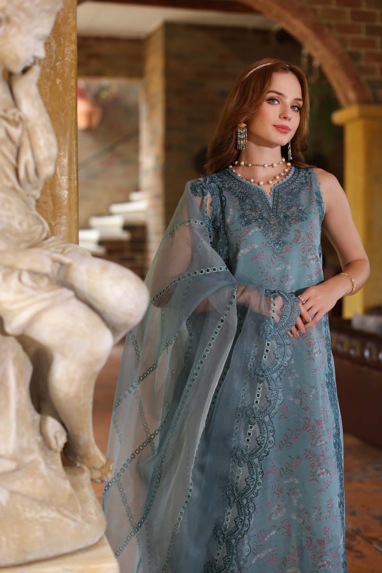 Noor By Saadia Asad Eid Luxe Printkari Embroidered Lawn Unstitched 3pcs