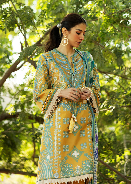 Siraa By Sadaf Fawad Khan Luxury Embroidered Lawn'25 Unstitched 3pcs