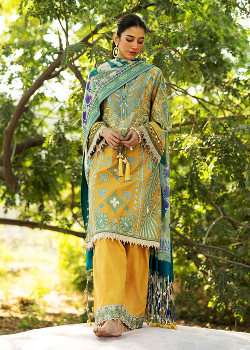 Siraa By Sadaf Fawad Khan Luxury Embroidered Lawn'25 Unstitched 3pcs