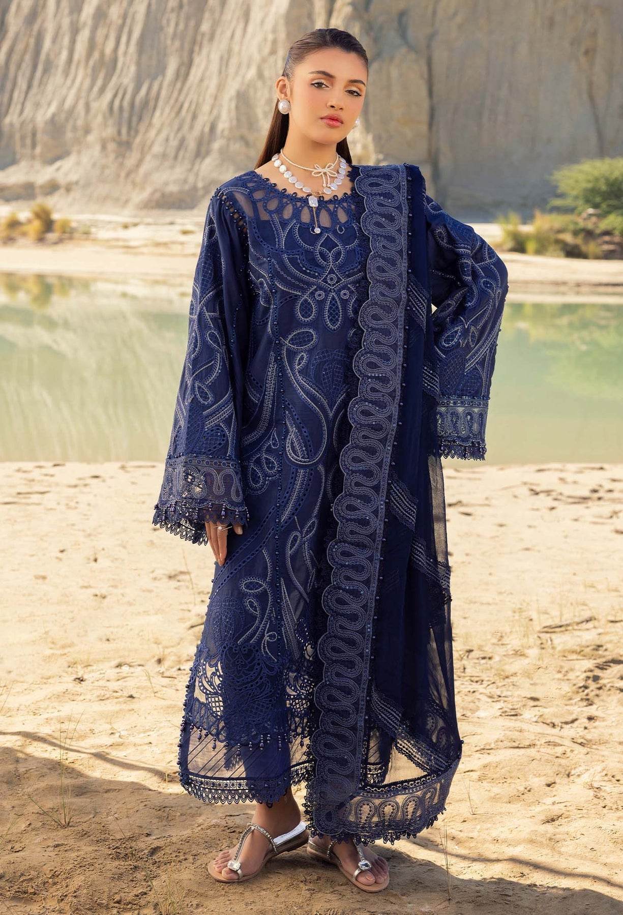 Adans Libas Summer Inspired Embroidered Premium Lawn Unstitched 3 Piece - Jotey