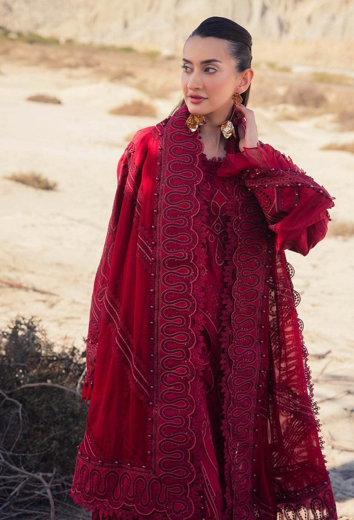 Adans Libas Summer Inspired Embroidered Premium Lawn Unstitched 3 Piece - Jotey