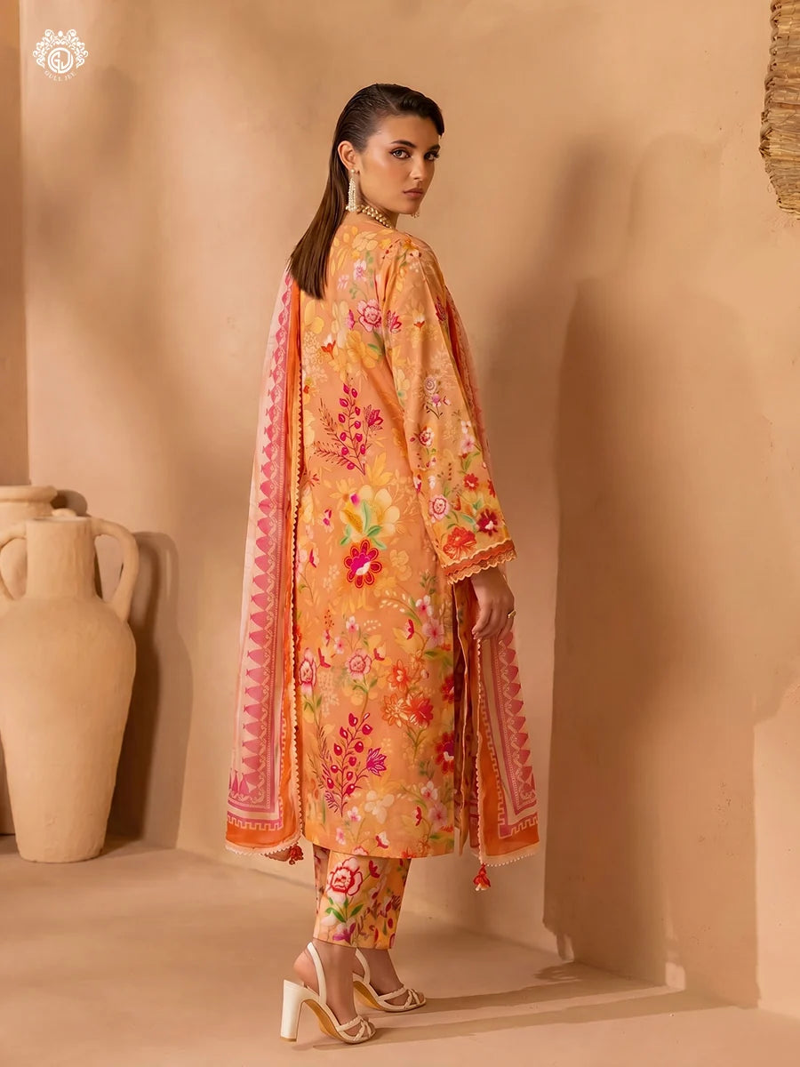 Printkari By Gull Jee Embroidered Digital Printed Lawn Unstitched 3Pcs