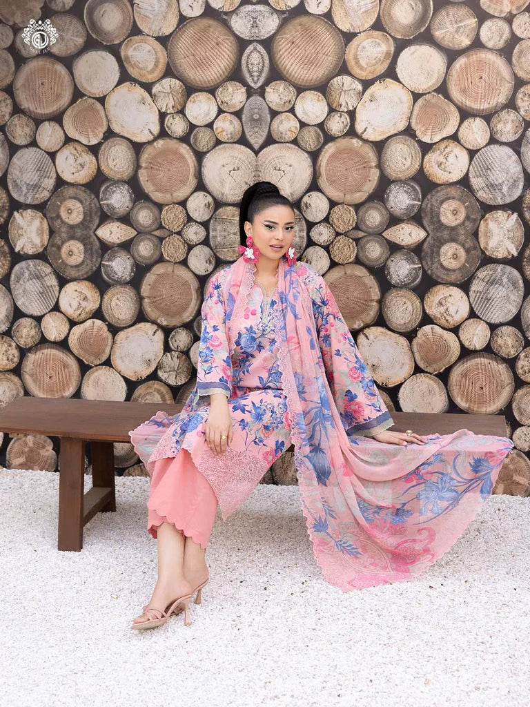Mishaal By Gull Jee Embroidered Edit'26 Digital Printed Lawn Unstitched 3Pcs