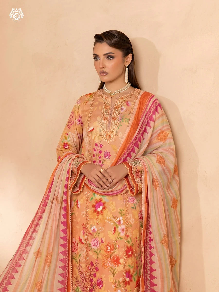 Printkari By Gull Jee Embroidered Digital Printed Lawn Unstitched 3Pcs