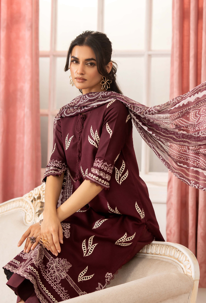 Inara By Humdum Embroidered Lawn'25 Unstitched 3pcs