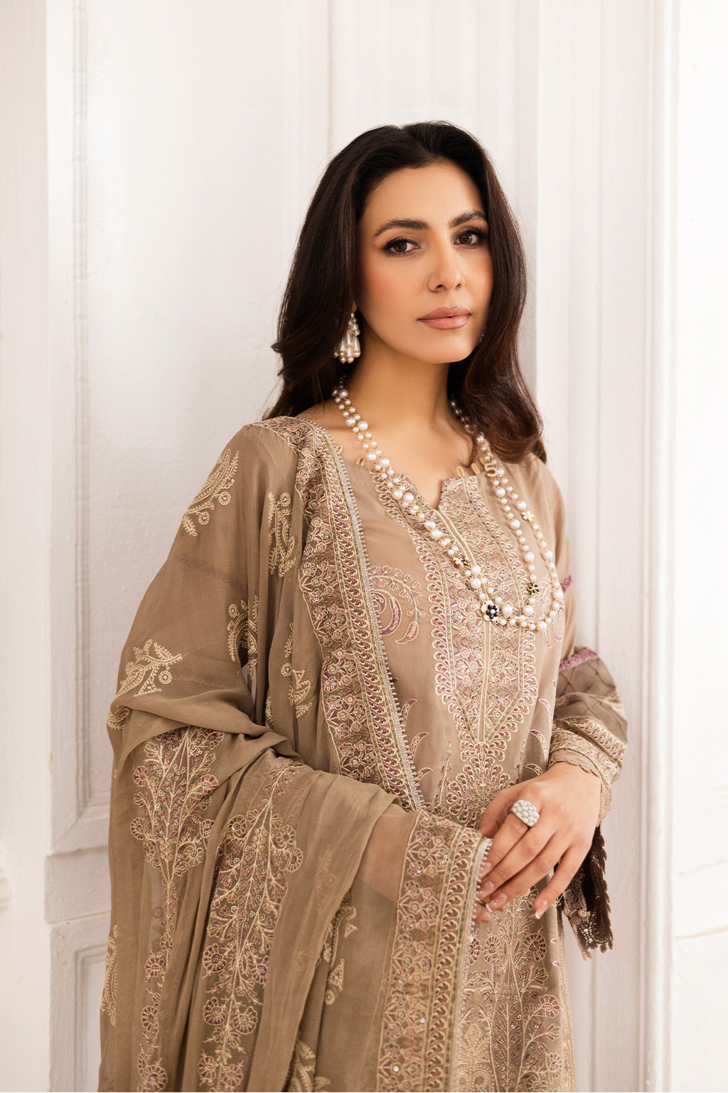 Johra Gold Swiss Voil Heavy Embroidered Lawn Unstitched 3Pcs