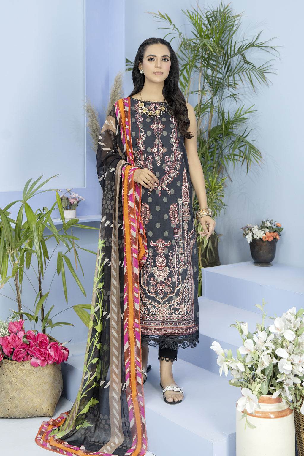 Johra Allure Embroidered Lawn Unstitched 3Pcs - Jotey