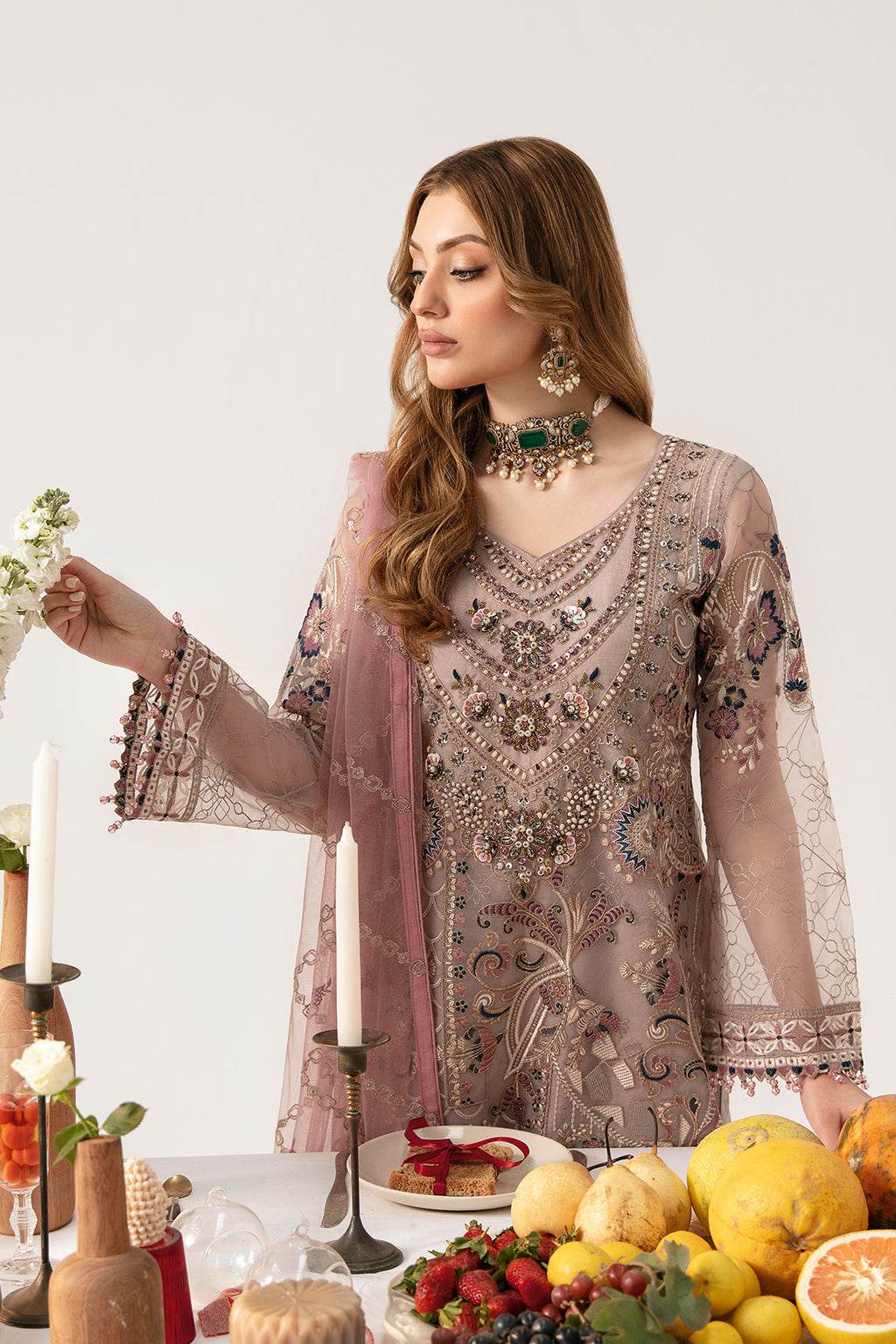 Minhal By Ramsha Chiffon Vol-11 Semi-Stitched 3pcs - Jotey