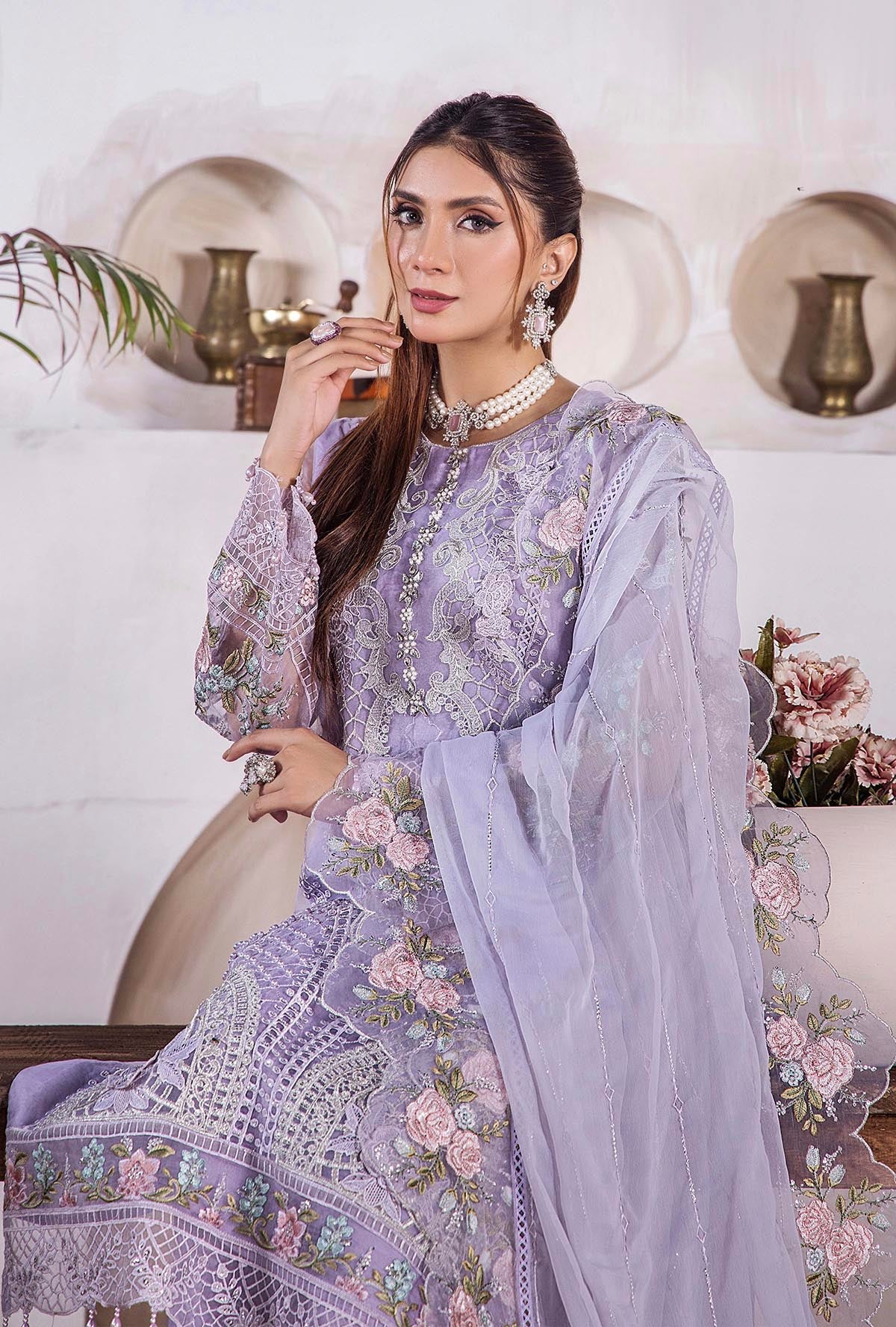 Riwayat By ZA Clothes Embroidered Stitched 3pcs