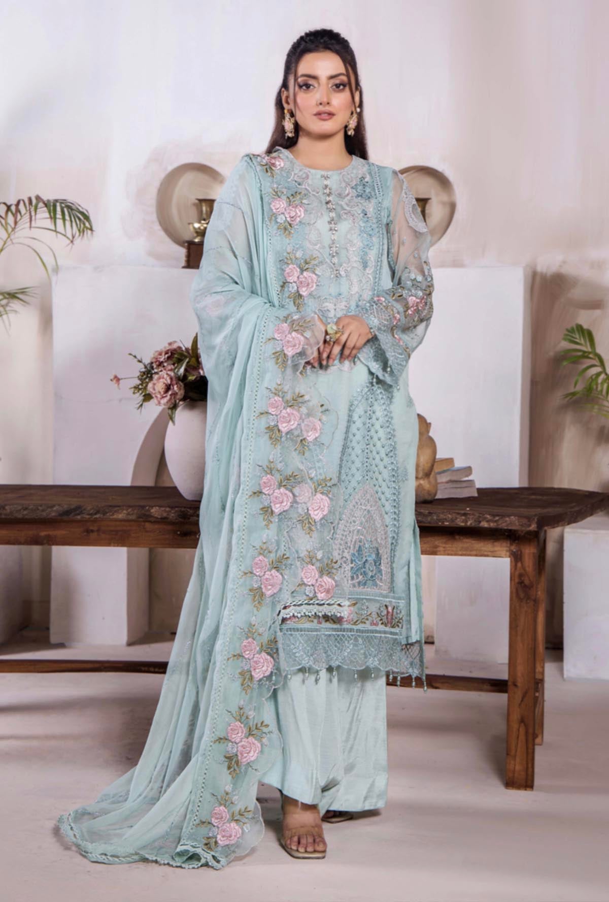 Riwayat By ZA Clothes Embroidered Stitched 3pcs