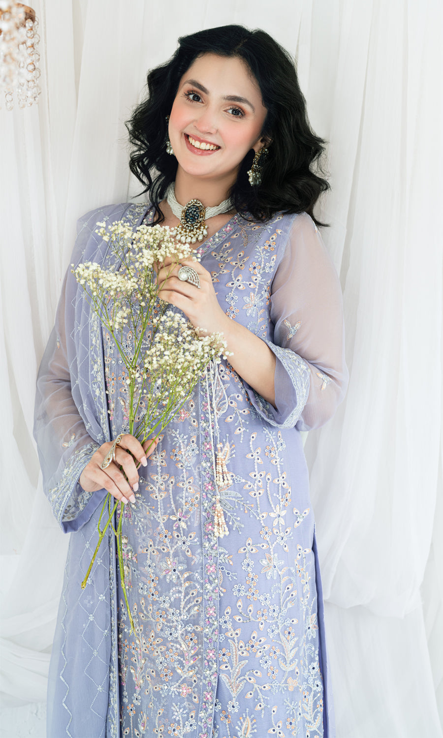MAAHI BY SHAMOOZ Embroidered Chiffon Unstitched 3pcs