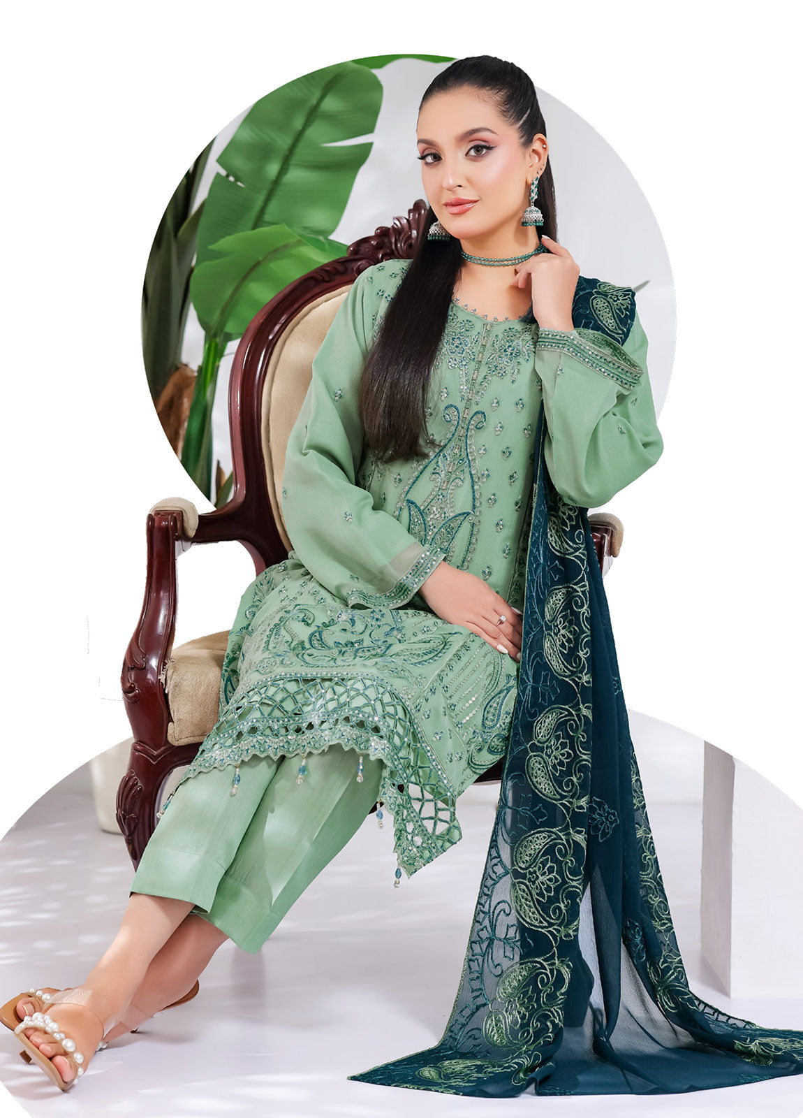 Manisha By Bin Hameed Luxury Embroidered Chiffon Unstitched 3 Piece