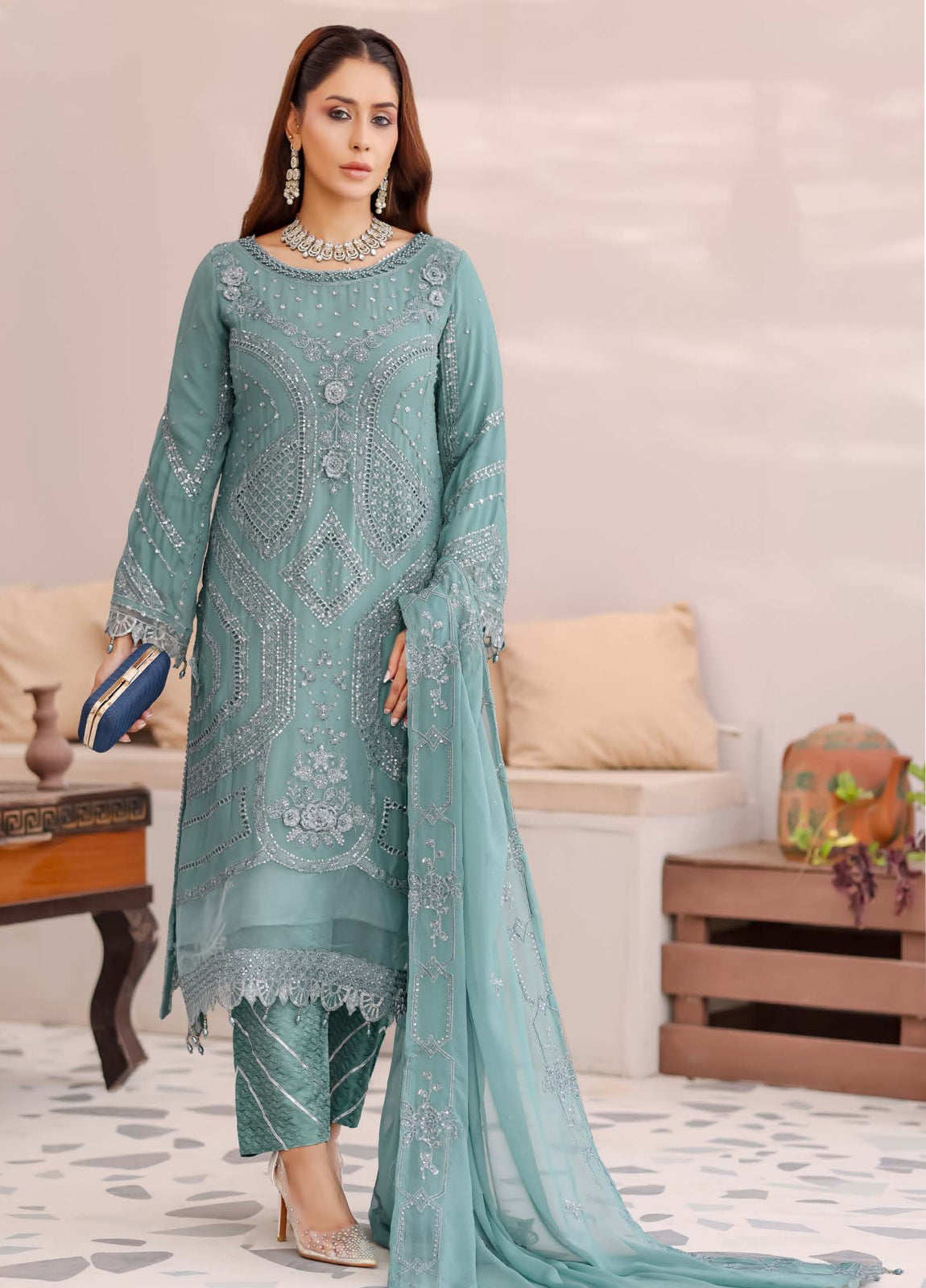 Ballerina By Bin khalid Embroidered Chiffon Unstitched Three Piece