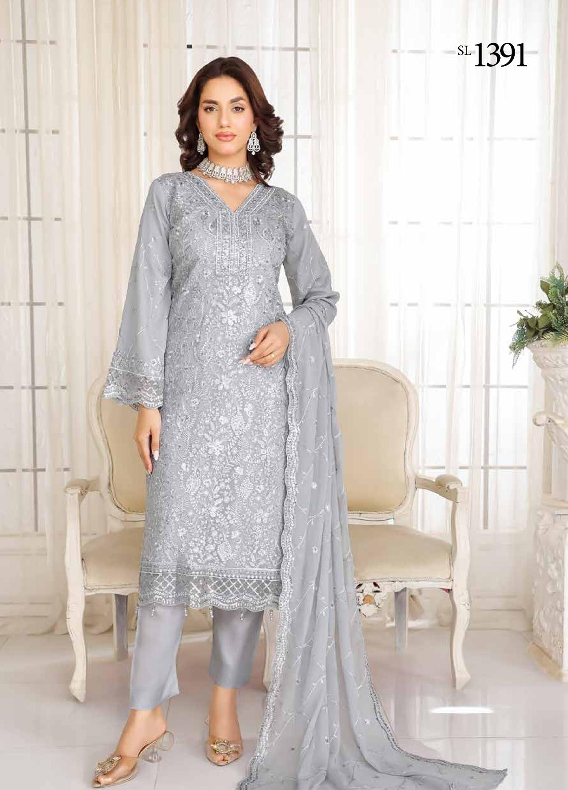 Breeze By Bin Hameed Luxury Embroidered Chiffon Unstitched 3Pcs