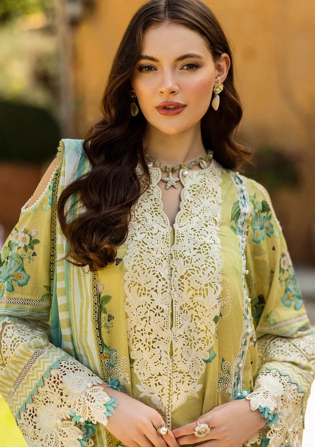 Elaf Print Chikankari Unstitched Lawn 3pcs - Jotey