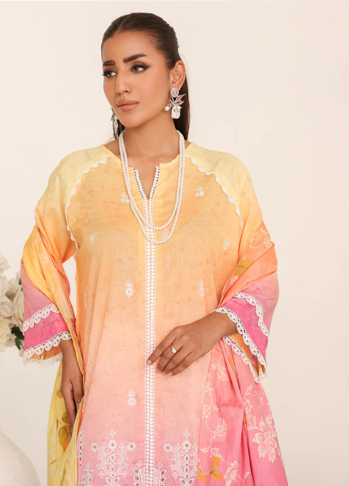 Inshal by Johra Chikankari + Printed Lawn Unstitched 3Pcs