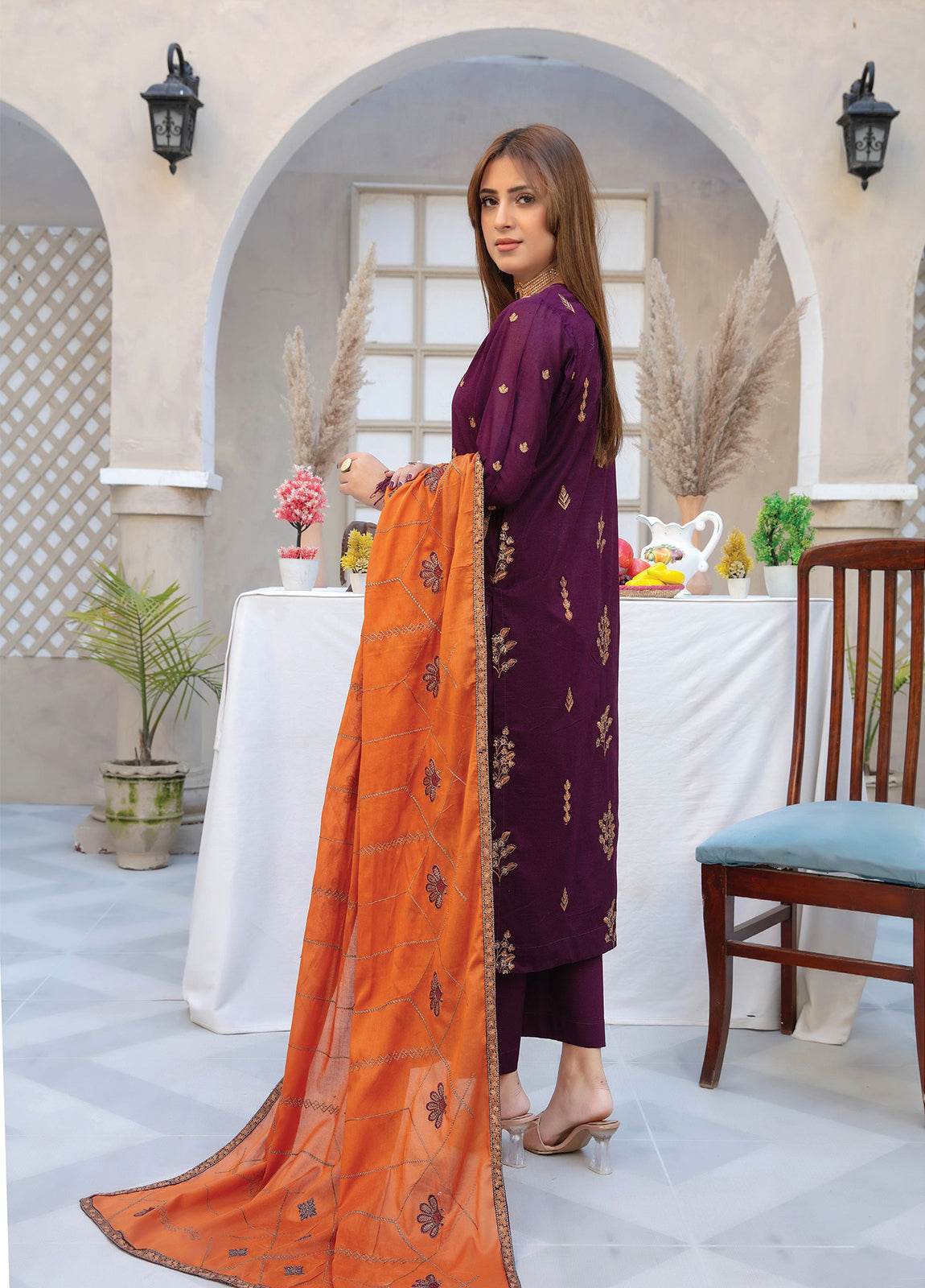 Ethnic By Anaya Hoor Embroidered Lawn Unstitched 3pcs - Jotey