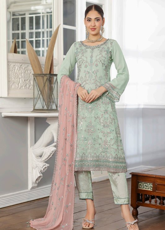 Rang Rasiya By Bin khalid Embroidered Fancy Chiffon Unstitched Three Piece