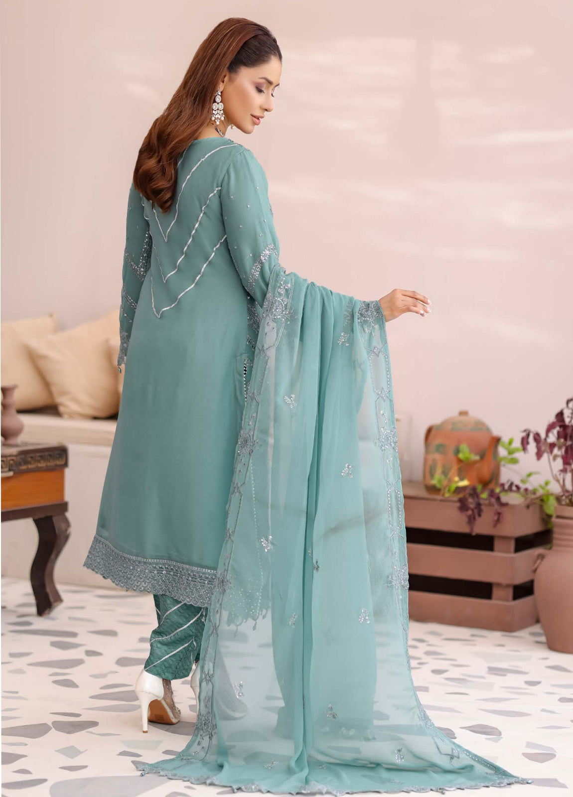 Ballerina By Bin khalid Embroidered Chiffon Unstitched Three Piece